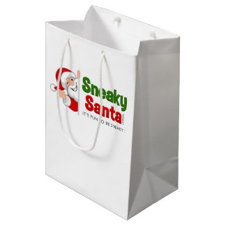Medium Sneaky Santa Gift Bag Medium Cadeauzakje