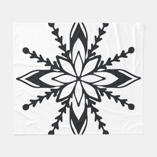 Medium Snowflake Fleece Blanket Deken (Voorkant (Horizontaal))