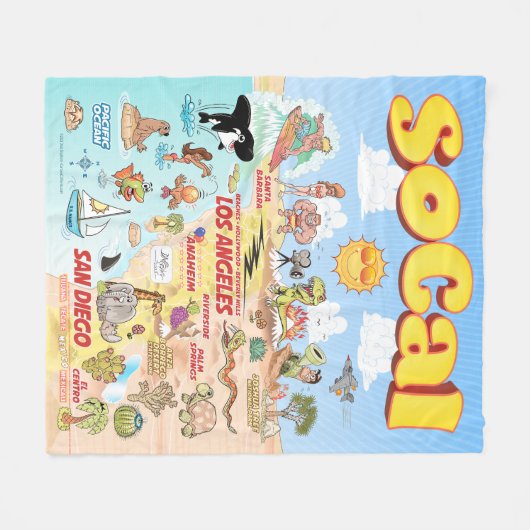 Medium SoCal Fleece Blanket (Voorkant (Horizontaal))