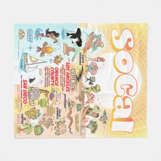 Medium SoCal Fleece Blanket Deken (Voorkant (Horizontaal))