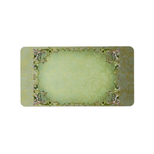 Medium spring brocade horizontaal apotheeklabel etiket (Voorkant)