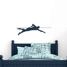 Medium-Swimmer Navy Blue Wall