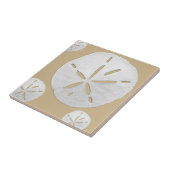 Medium Tan & White Tropical Beach Sand Dollar Tegeltje (Zijkant)