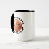 Medium Tekst ZWART Combo 15oz Aangepaste Basketbal Mok (Voorkant links)
