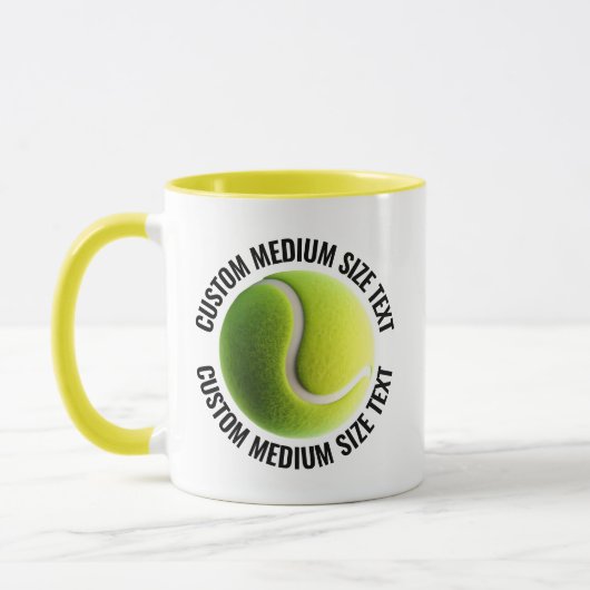 Medium Text GEEL Combo 11oz Aangepaste Tennis Mok (Links)