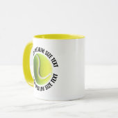 Medium Text GEEL Combo 11oz Aangepaste Tennis Mok (Voorkant links)