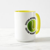 Medium Text GEEL Combo 15oz Aangepaste Tennis Mok (Voorkant rechts)