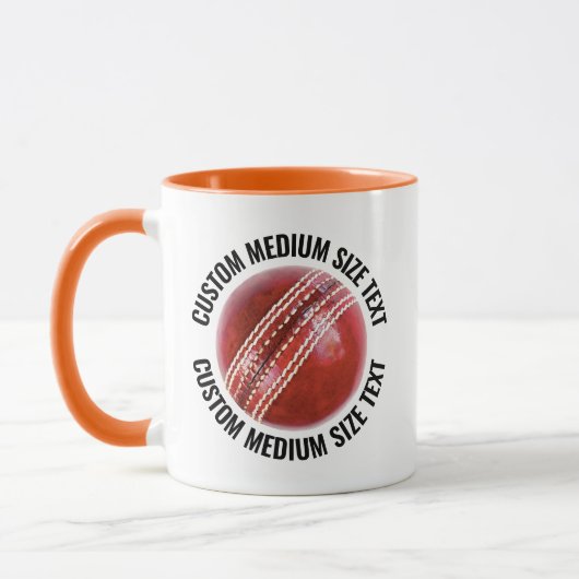 Medium Text ORANGE Combo 11oz Aangepast Cricket Mok (Links)