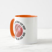 Medium Text ORANGE Combo 11oz Aangepast Cricket Mok (Voorkant links)