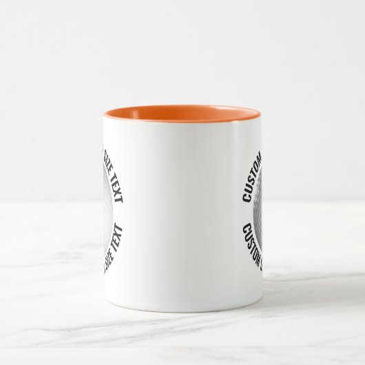 Medium Text ORANGE Combo 11oz Aangepaste Golf Mok (Midden)
