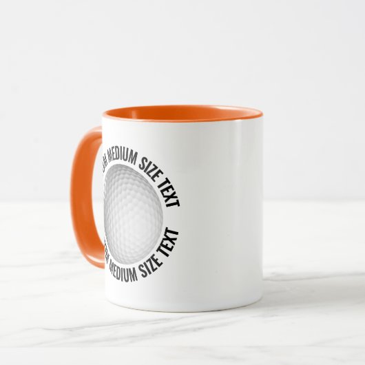 Medium Text ORANGE Combo 11oz Aangepaste Golf Mok (Voorkant links)