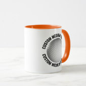 Medium Text ORANGE Combo 11oz Aangepaste Golf Mok (Voorkant rechts)