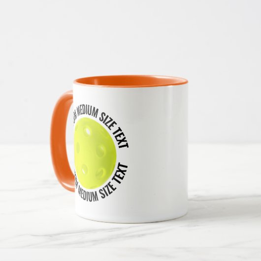 Medium Text ORANGE Combo 11oz Aangepaste Picklebal Mok (Voorkant links)