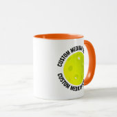 Medium Text ORANGE Combo 11oz Aangepaste Picklebal Mok (Voorkant rechts)