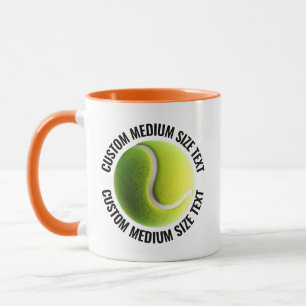 Medium Text ORANGE Combo 11oz Aangepaste Tennis Mok