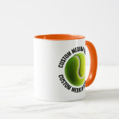 Medium Text ORANGE Combo 11oz Aangepaste Tennis Mok (Voorkant rechts)