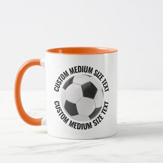 Medium Text ORANGE Combo 11oz Aangepaste Voetbal Mok (Links)