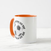 Medium Text ORANGE Combo 11oz Aangepaste Voetbal Mok (Voorkant links)