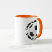 Medium Text ORANGE Combo 11oz Aangepaste Voetbal Mok (Voorkant rechts)