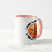 Medium Text ROZE Combo 11oz Aangepaste Basketbal Mok (Voorkant rechts)
