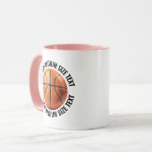 Medium Text ROZE Combo 11oz Aangepaste Basketbal Mok (Voorkant links)