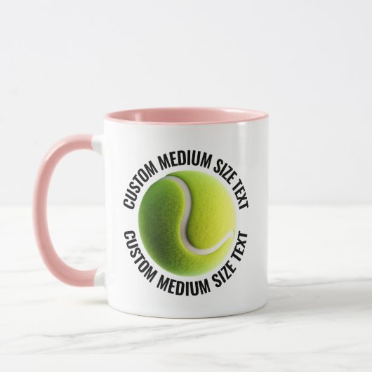 Medium Text ROZE Combo 11oz Aangepaste Tennis Mok (Links)