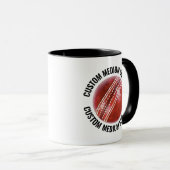 Medium Text ZWART Combo 11oz Aangepaste Cricket Mok (Voorkant rechts)