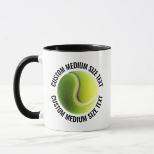 Medium Text ZWART Combo 11oz Aangepaste Tennis Mok