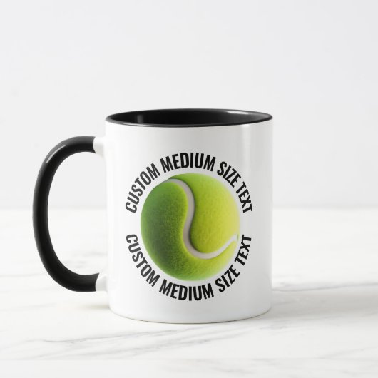 Medium Text ZWART Combo 11oz Aangepaste Tennis Mok (Links)