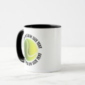 Medium Text ZWART Combo 11oz Aangepaste Tennis Mok (Voorkant links)
