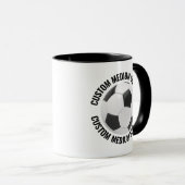 Medium Text ZWART Combo 11oz Aangepaste Voetbal Mok (Voorkant rechts)