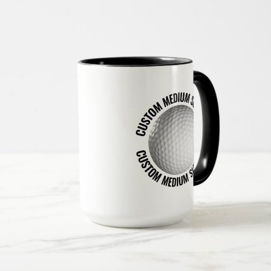 Medium Text ZWART Combo 15oz Aangepaste Golf Mok (Voorkant rechts)