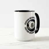 Medium Text ZWART Combo 15oz Custom 8 Ball Mok (Voorkant rechts)