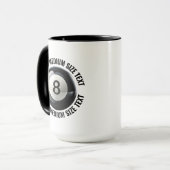 Medium Text ZWART Combo 15oz Custom 8 Ball Mok (Voorkant links)
