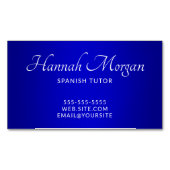 Medium tot donkerblauw Elegant Ombre Magnetisch Visitekaartje (Voorkant)