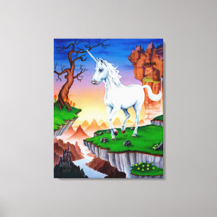 Medium uitgerekt canvas printfantasie Unicorn