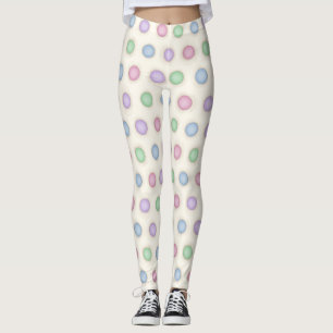 Medium veelkleurige pastel distress polka stippen leggings