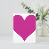 Medium violet rood hart briefkaart (Staand voorkant)