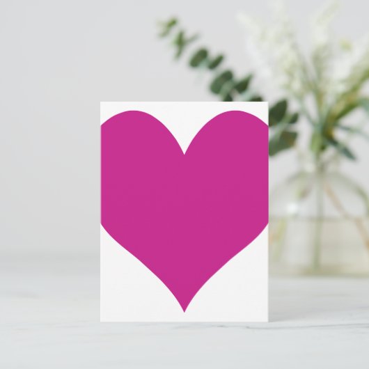 Medium violet rood hart briefkaart (Staand voorkant)