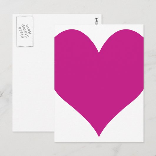 Medium violet rood hart briefkaart (Voorkant / Achterkant)