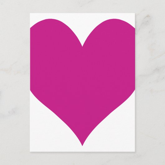 Medium violet rood hart briefkaart (Voorkant)