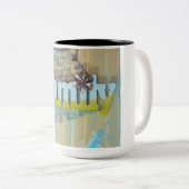 Medium voor familie gemengd tweekleurige koffiemok (Voorkant rechts)