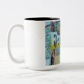 Medium voor familie gemengd tweekleurige koffiemok (Links)