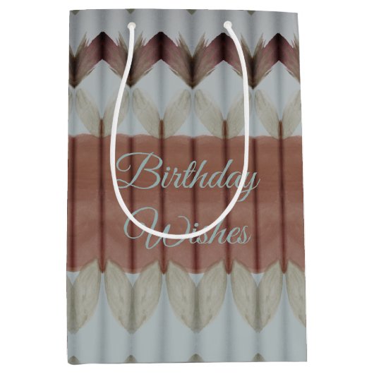 Medium Waterverf ontworpen Happy Birthday Gift Bag Medium Cadeauzakje (Voorkant)