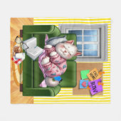 Medium WE LOVE YOU Kitten FLEECE DEKEN (Voorkant (Horizontaal))