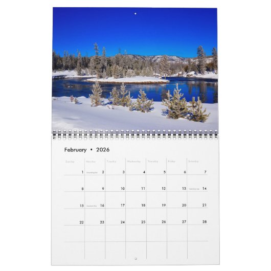 Medium Yellowstone Park Calendar Kalender (Feb 2026)