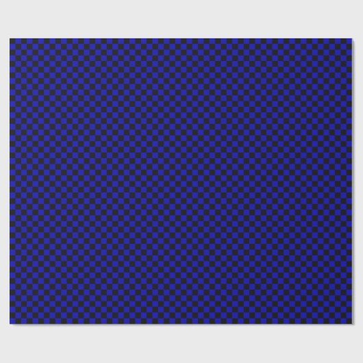 Medium zwart en Royal Blue Checkling Wrapping Pape Cadeaupapier (Vlak)