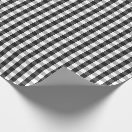 Medium zwart-wit Gingham-pakpapier Cadeaupapier (Hoek)
