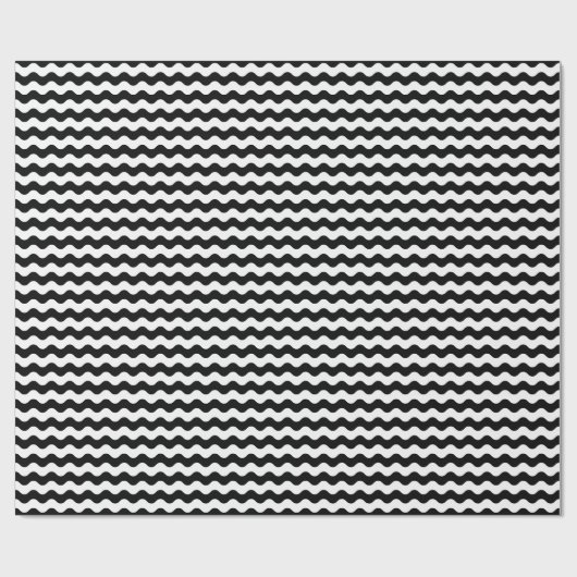 Medium zwart-wit golven die papier verpakken (Vlak)