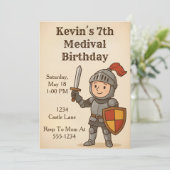 Medival Knight Birthday Kaart (Staand voorkant)